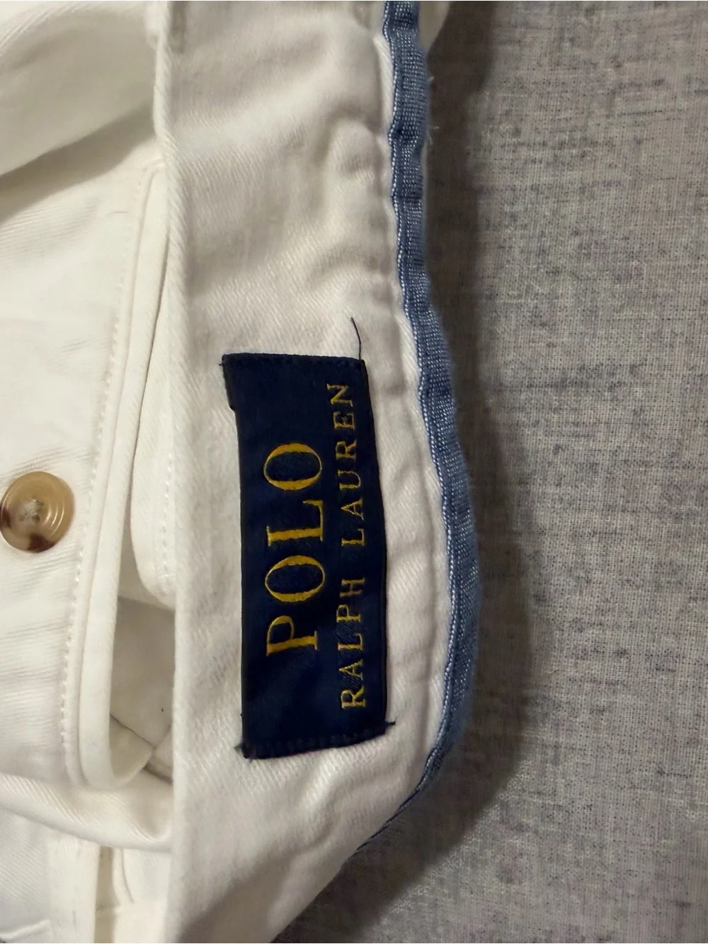 Ralph Lauren White Cotton Flat Front Shorts